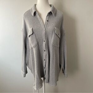 Aerie Lumberjane Waffle Knit Light Grey Size Extra Large Lounge Oversized